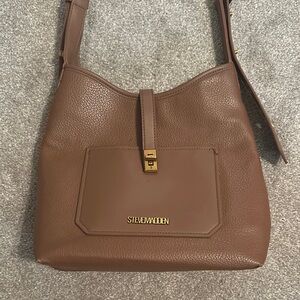 Steve Madden Brown Pebbled Leather Shoulder Bag